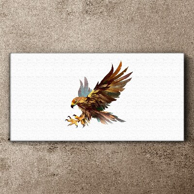 Golden falcon in flight Print on canvas