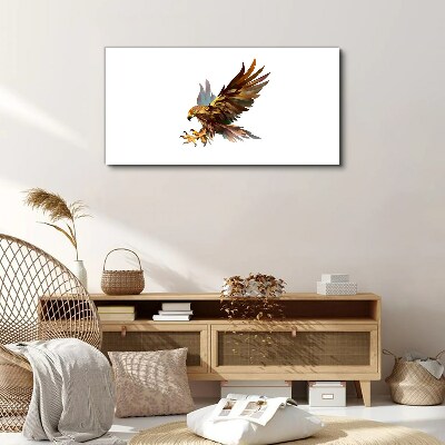 Golden falcon in flight Print on canvas