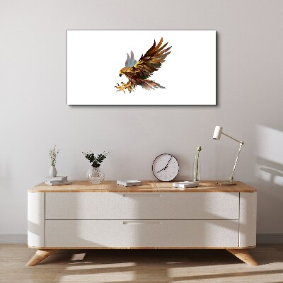 Golden falcon in flight Print on canvas