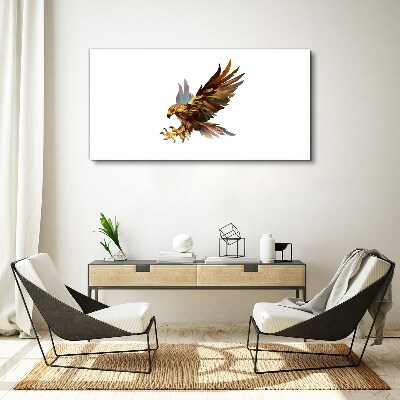 Golden falcon in flight Print on canvas