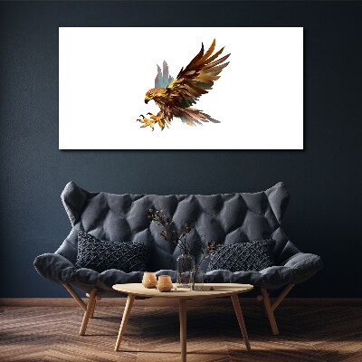 Golden falcon in flight Print on canvas