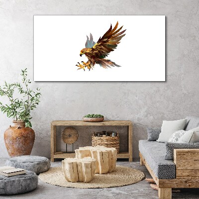 Golden falcon in flight Print on canvas