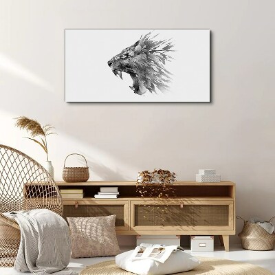 The cry of the lion in shades of gray Canvas wall art