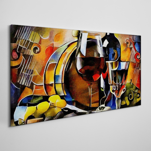 Musical wine and colors Canvas wall art