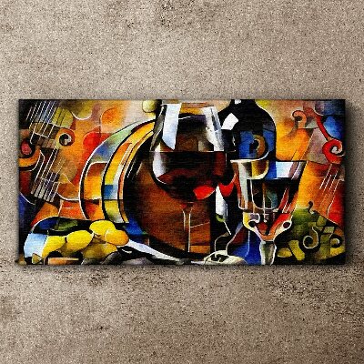 Musical wine and colors Canvas wall art