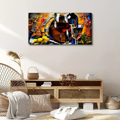 Musical wine and colors Canvas wall art