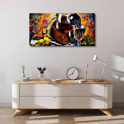Musical wine and colors Canvas wall art