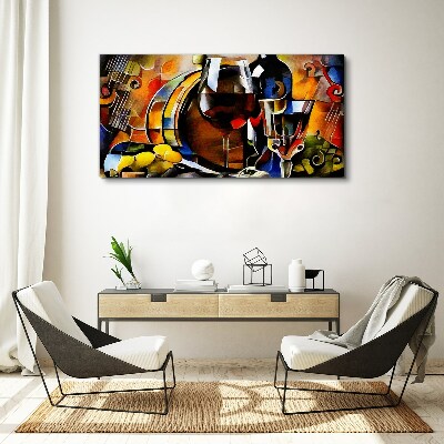 Musical wine and colors Canvas wall art