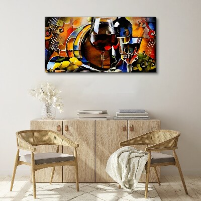 Musical wine and colors Canvas wall art