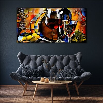 Musical wine and colors Canvas wall art