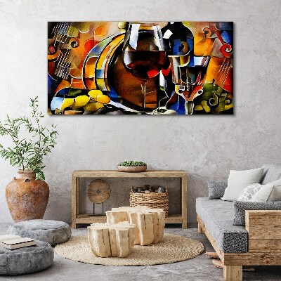 Musical wine and colors Canvas wall art