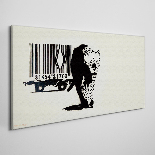 Banksy leopard barcode Print on canvas