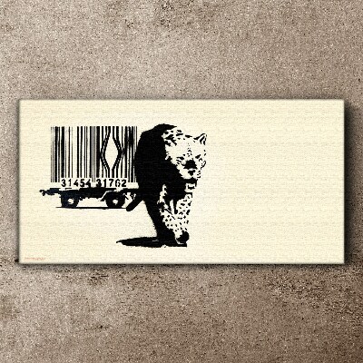 Banksy leopard barcode Print on canvas