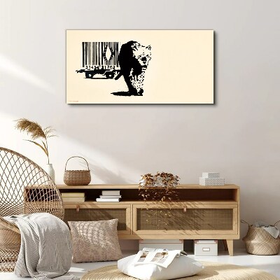 Banksy leopard barcode Print on canvas