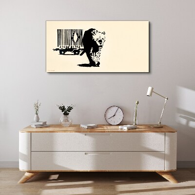 Banksy leopard barcode Print on canvas