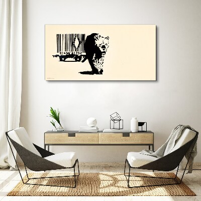 Banksy leopard barcode Print on canvas