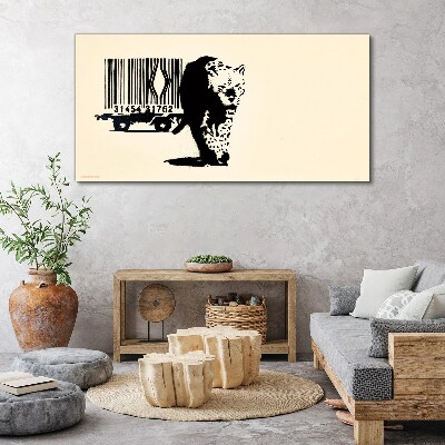 Banksy leopard barcode Print on canvas