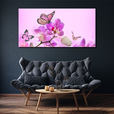 Flower dream with butterflies Print on canvas