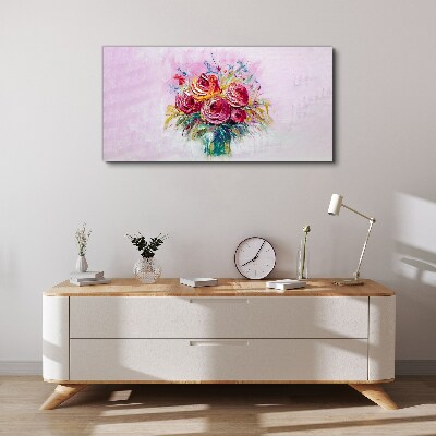 Pink rose composition Print on canvas