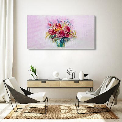 Pink rose composition Print on canvas
