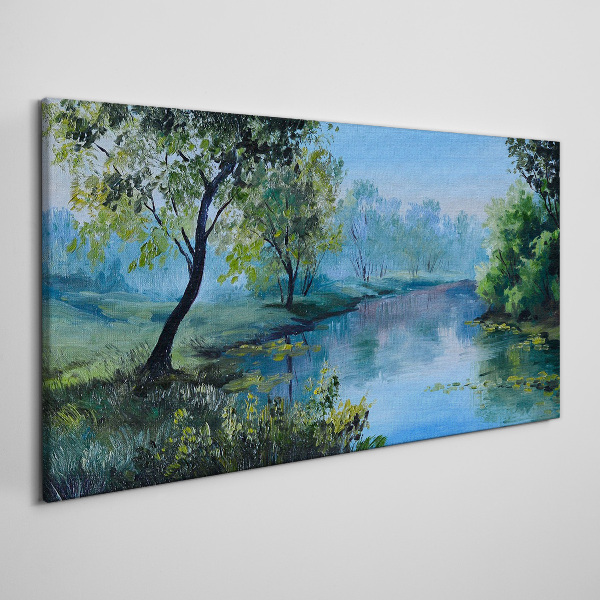 A peaceful landscape by the river Canvas wall art