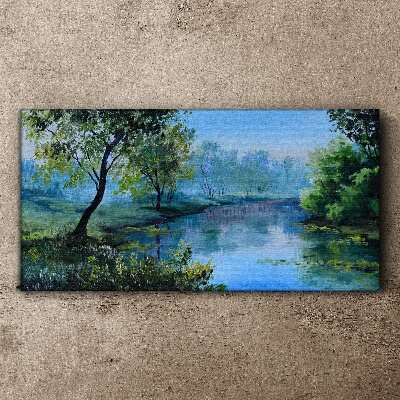 A peaceful landscape by the river Canvas wall art