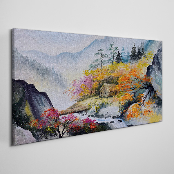 Autumn mountain panorama Canvas wall art