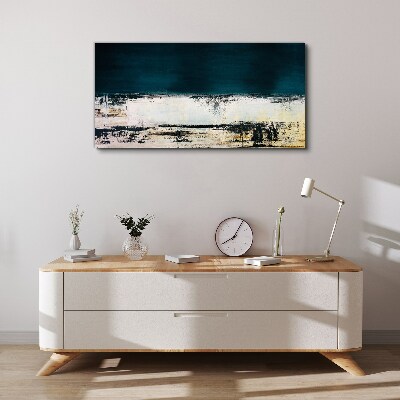 A calm horizon in shades of blue Print on canvas