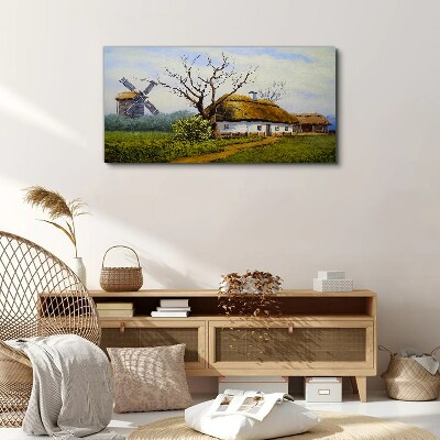 Countryside Scenery with a Windmill Canvas wall art