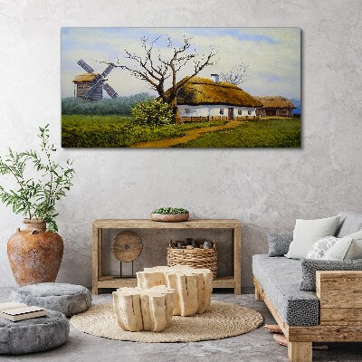 Countryside Scenery with a Windmill Canvas wall art