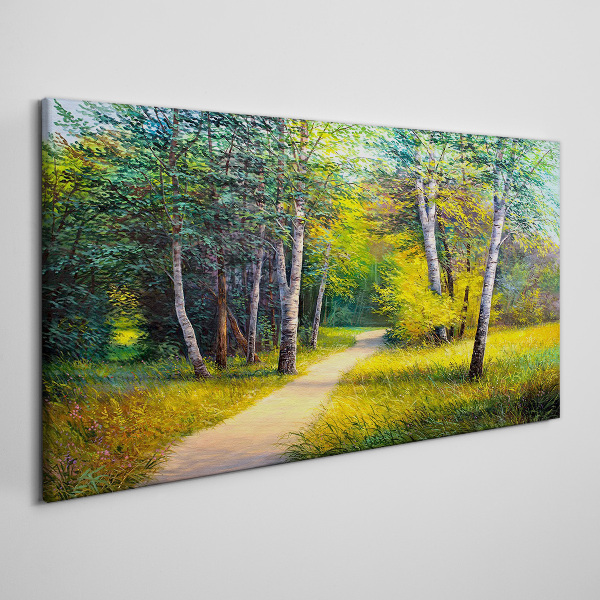 A quiet path in the forest Print on canvas