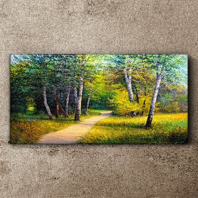 A quiet path in the forest Print on canvas