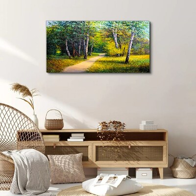 A quiet path in the forest Print on canvas