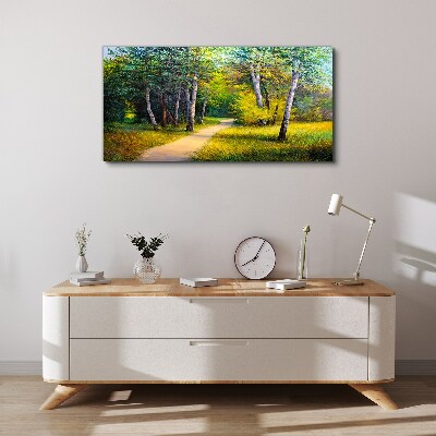 A quiet path in the forest Print on canvas