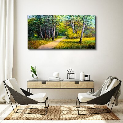 A quiet path in the forest Print on canvas
