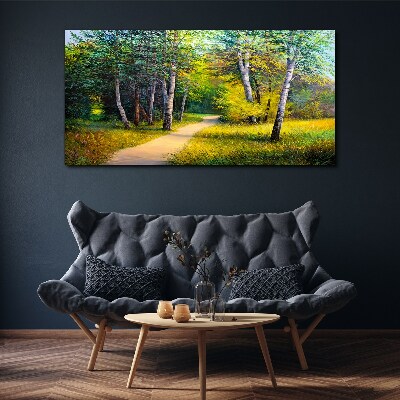 A quiet path in the forest Print on canvas