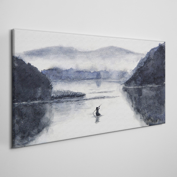 A quiet morning by the lake Canvas wall art