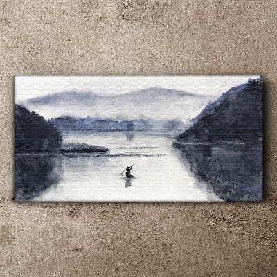 A quiet morning by the lake Canvas wall art