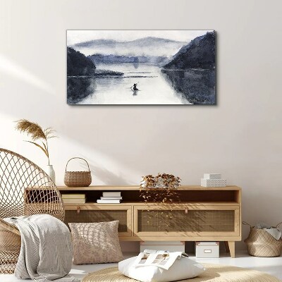 A quiet morning by the lake Canvas wall art