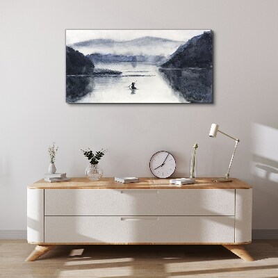 A quiet morning by the lake Canvas wall art