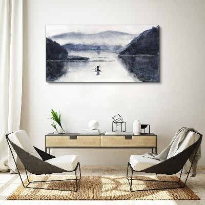 A quiet morning by the lake Canvas wall art