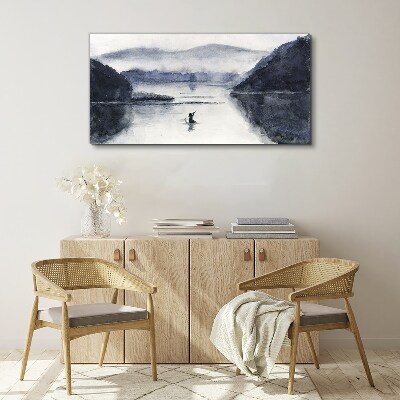 A quiet morning by the lake Canvas wall art