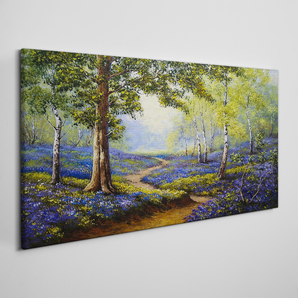 A flower alley in a forest landscape Canvas wall art
