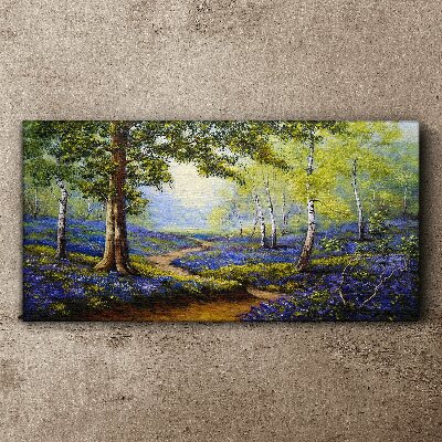 A flower alley in a forest landscape Canvas wall art