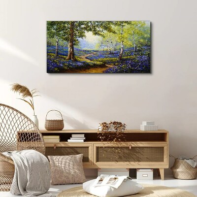 A flower alley in a forest landscape Canvas wall art