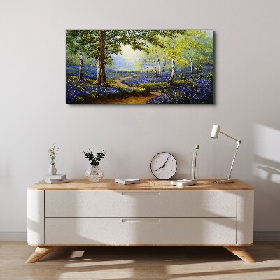 A flower alley in a forest landscape Canvas wall art