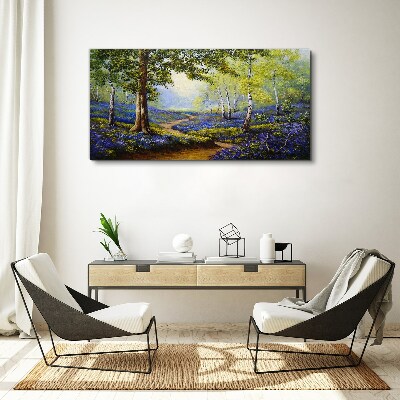 A flower alley in a forest landscape Canvas wall art