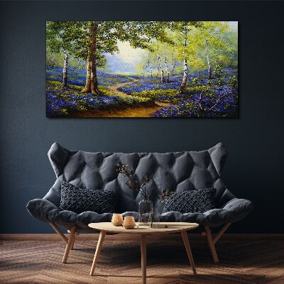 A flower alley in a forest landscape Canvas wall art