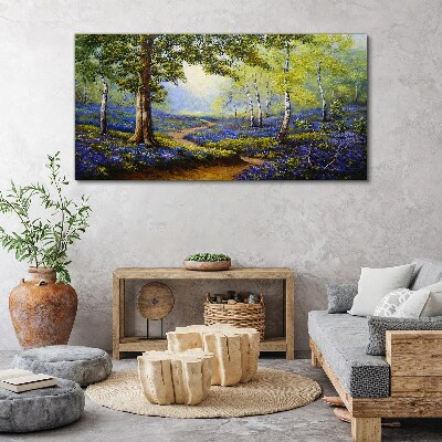 A flower alley in a forest landscape Canvas wall art