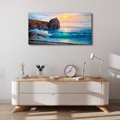 Ocean coast painting Canvas print